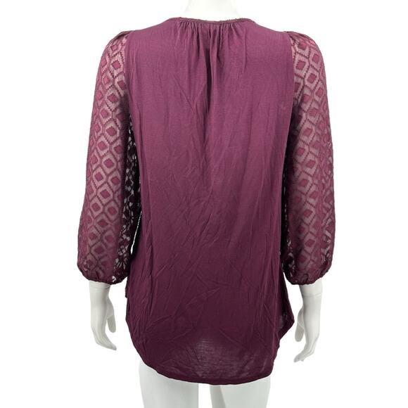 One September Anthropologie Top Women XS Madiran Peasant Embroidered Sequin Boho - Picture 5 of 8